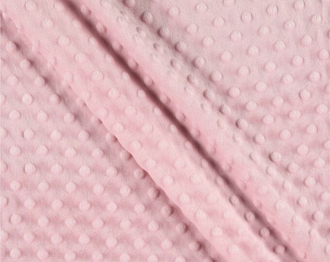 Light Pink 58" Wide 100%  Polyester Minky Dimple Dot Soft Cuddle Fabric SEW Craft Sold by The Yard.