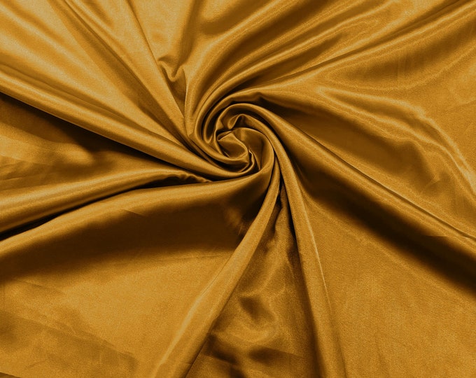 Sun Gold Light Weight Silky Stretch Charmeuse Satin Fabric/60" Wide/Cosplay.