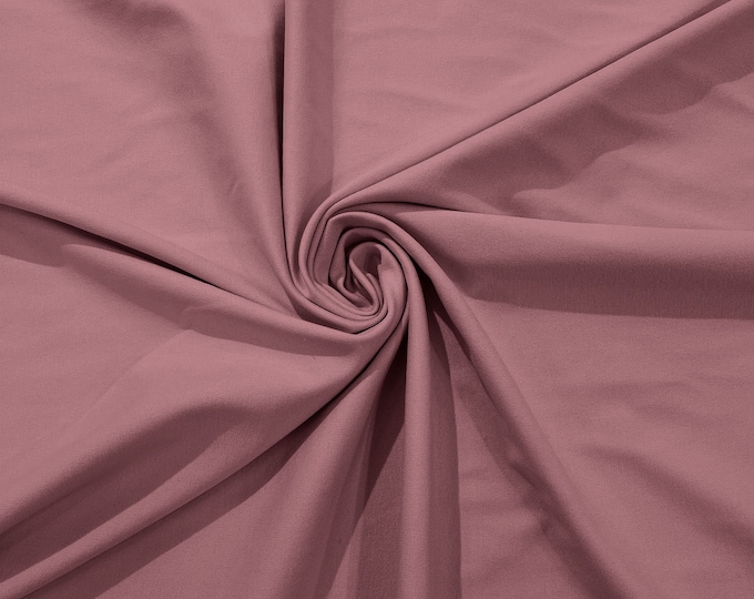 Rose Stretch Ponte De Roma 320 GSM Knit Poly Rayon Fabric by the Yard.