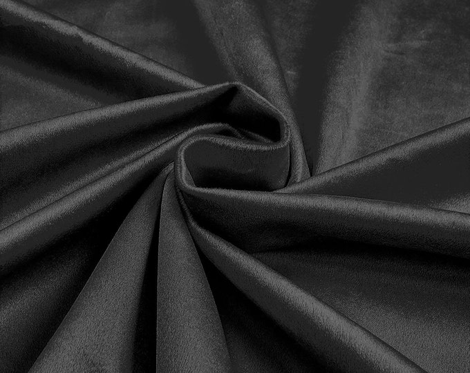 Black 58"/60Inches Wide Royal Velvet Upholstery Fabric. Sold By The Yard.