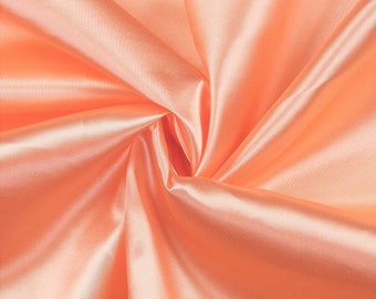 Peach Charmeuse Bridal Solid Satin Fabric for Wedding Dress Fashion Crafts Costumes Decorations Silky Satin 58” Wide Sold By The Yard