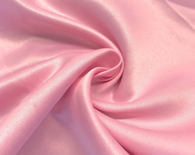 Pink Matte Satin (Peau de Soie) Duchess Fabric Bridesmaid Dress 58"-60" Wide Sold By The Yard.