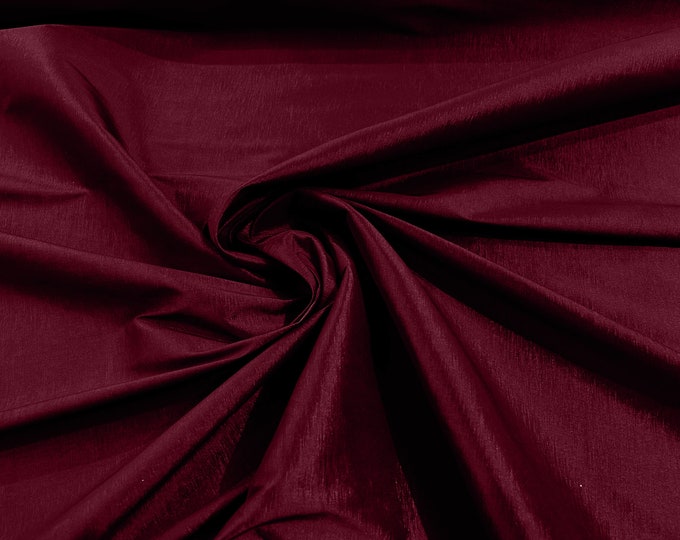 Burgundy 58" Wide Medium Weight Stretch Two Tone Taffeta Fabric, Stretch Fabric For Bridal Dress Clothing Custom Wedding Gown, New Colors