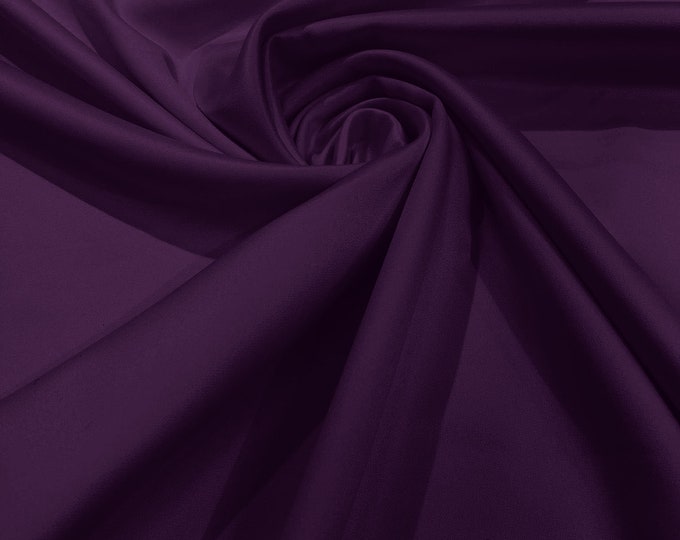 Eggplant - Matte L'Amour Satin (Peau de Soie) Duchess Fabric Bridesmaid Dress 58"-60" Wide/Costume/wedding.