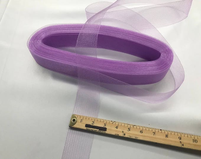 10 yards- 2 inch lavender crinoline horsehair braid trim-wedding-bridal-decorations-crafts-fashion-apparel-sold by the yard.