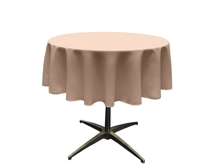 Nude - Solid Round Polyester Poplin Tablecloth Seamless.