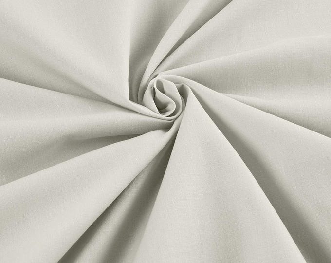 Ivory Lightweight Poly Cotton Broadcloth Fabric| 58" Wide| Bed sheets| Apparel.
