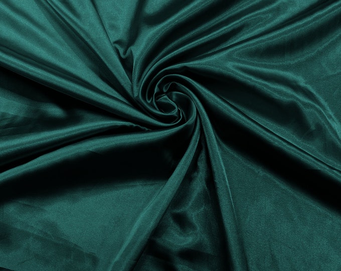 Hunter Green Light Weight Silky Stretch Charmeuse Satin Fabric/60" Wide/Cosplay.
