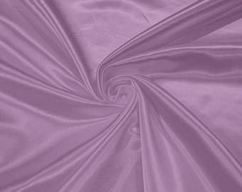 Lavender Bridal Satin Fabric, Shiny Charmeuse, 60" Wide, Sold by The Yard