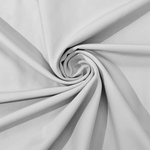 Off White Dull 4 Way Stretch Crepe Fabric/Medium Crepe-Bridal Fabric/Apparel Fabric/Polyester Crepe-Spandex/