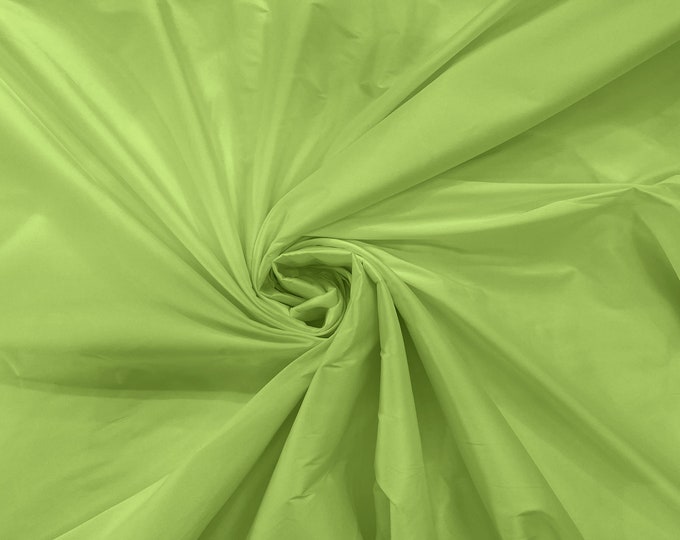 Pistachio Green 100% Polyester Imitation Silk Taffeta Fabric 55" Wide/Costume/Dress/Cosplay/Wedding.