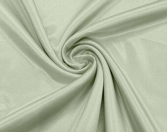Light Sage Green Crepe Back Satin Fabric 58" Wide| Bridal| Prom| Nightgown| Wedding.