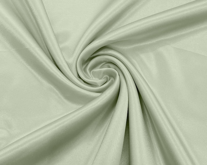 Light Sage Green Crepe Back Satin Bridal Fabric Draper/Prom/Wedding/58" Inches Wide Japan Quality.