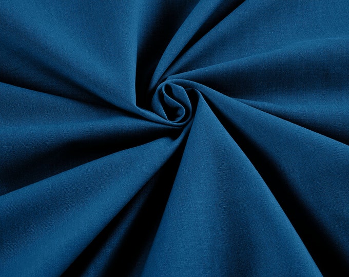 Ocean Blue - 58-59" Wide Premium Light Weight Poly Cotton Blend Broadcloth Fabric Sold By The Yard.