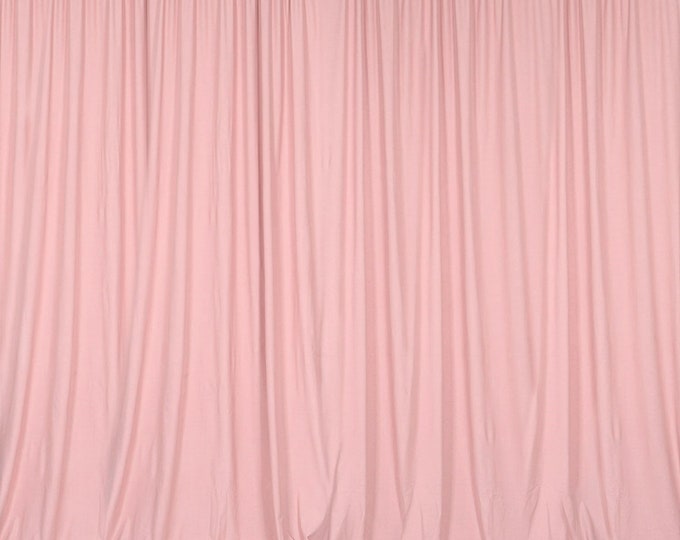 Blush Pink SEAMLESS Backdrop Drape Panel, All Sizes Available in Polyester Poplin, Party Supplies Curtains.