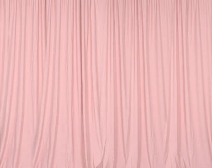 Blush Pink SEAMLESS Backdrop Drape Panel, All Sizes Available in Polyester Poplin, Party Supplies Curtains.