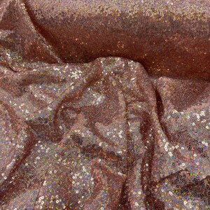 Blush Pink iridescent mermaid fish scales-mini glitz sequins embroider on a 2 way stretch mesh fabric-sold by the yard-
