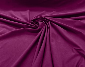 Dark Magenta 58/60" Wide  Cotton Jersey Spandex Knit Blend 95% Cotton 5 percent Spandex/Stretch Fabric/Costume