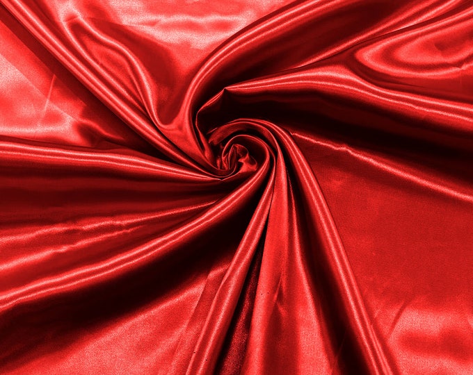 Red Shiny Charmeuse Satin Fabric for Wedding Dress/Crafts Costumes/58” Wide /Silky Satin