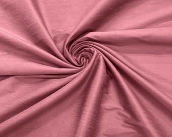Dusty Pink Polyester Dupioni Faux Silk Fabric | 55" Wide Wedding, Home Decor.
