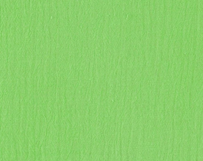Lime Green Cotton Gauze Fabric 100% Cotton 48/50" inches Wide Crinkled Lightweight Sold by The Yard.
