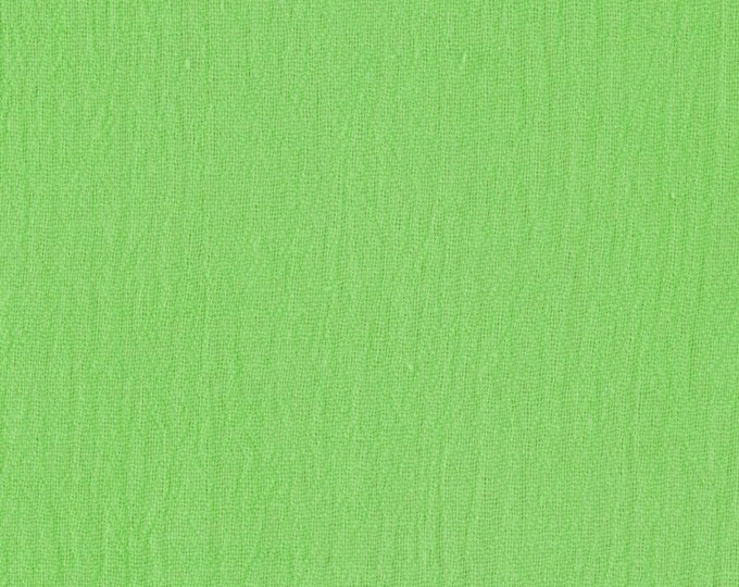 Lime Green Cotton Gauze Fabric 100% Cotton 48/50" inches Wide Crinkled Lightweight Sold by The Yard.