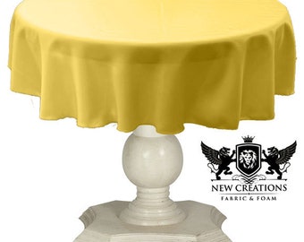 Yellow Tablecloth Solid Dull Bridal Satin Overlay for Small Coffee Table Seamless.