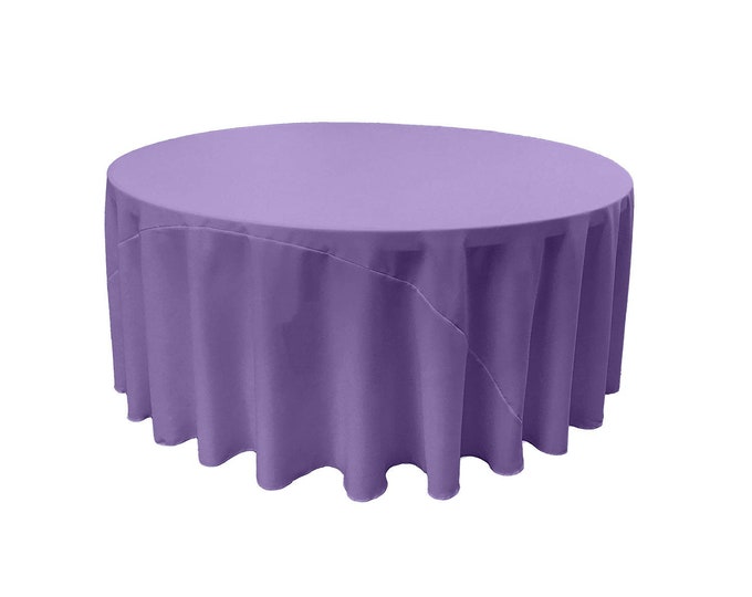 Barney Purple - Solid Round Polyester Poplin Tablecloth With Seamless.