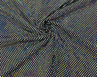 Silver - Geometric Foil Velvet Stretch, by The Yard.