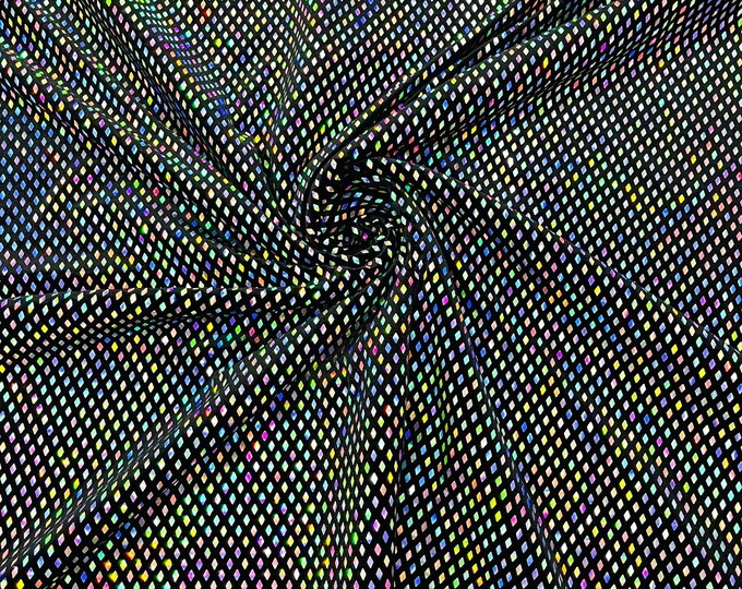Silver - Geometric Foil Velvet Stretch, by The Yard.