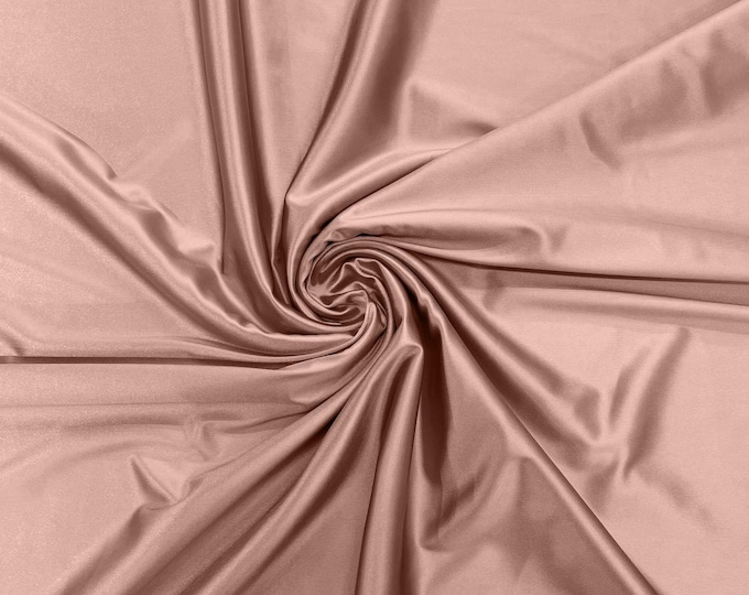 Blush Pink Deluxe Shiny Polyester Spandex Fabric Stretch 58" Wide Sold by The Yard.