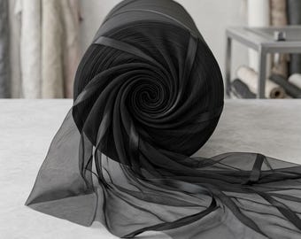 Charcoal Power Mesh Fabric by the Yard Sheer 4 Way Stretch Nylon Spandex for Dress Lingerie Dancewear Activewear