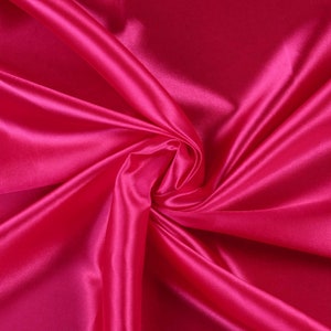 Fuchsia Charmeuse Bridal Solid Satin Fabric for Wedding Dress Fashion Crafts Costumes Decorations Silky Satin 58” Wide Sold By The Yard.