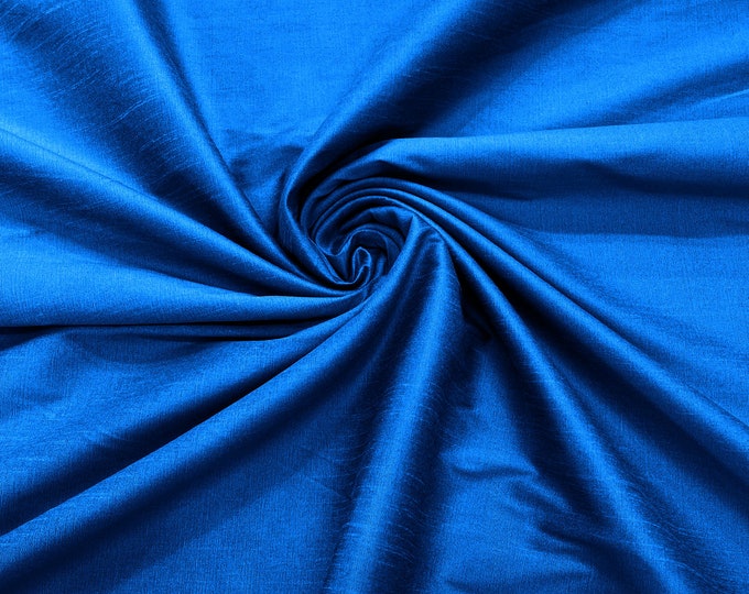 Ocean Blue Polyester Dupioni Faux Silk Fabric/ 55” Wide/Wedding Fabric/Home Decor.