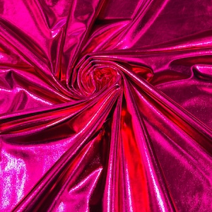 Fuchsia Metallic Foil Lame Spandex- Sold By The Yard.