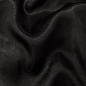 Black Charmeuse Bridal Solid Satin Fabric for Wedding Dress Fashion Crafts Costumes Decorations Silky Satin 58” Wide Sold By The Yard.