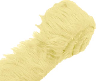 Banana Yellow Long Pile Soft Faux Fur Fabric STRIP for Fur suit, Cosplay Costume, Photo Prop, Trim, Throw Pillow, Crafts.