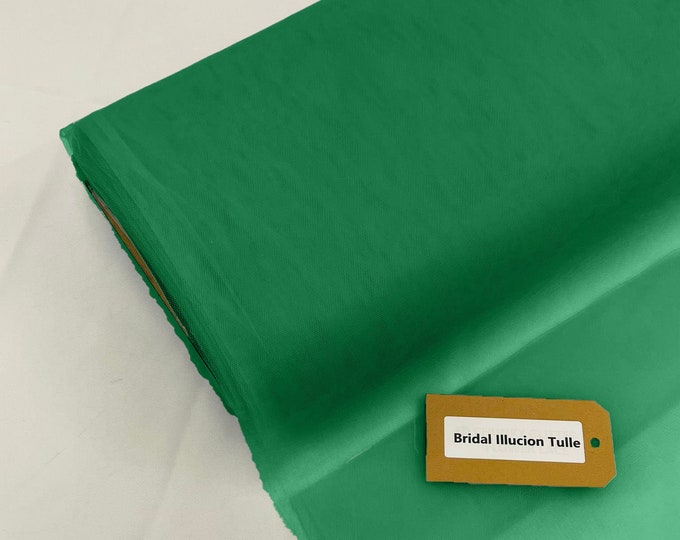 Kelly Green - Bridal Illusion Tulle 108"Wide Polyester Premium Tulle Fabric Bolt.