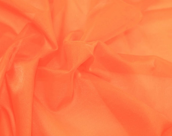 Orange 58/60" Wide 100% Polyester Soft Light Weight, Sheer, See Through Crystal Organza Fabric Sold By The Yard.