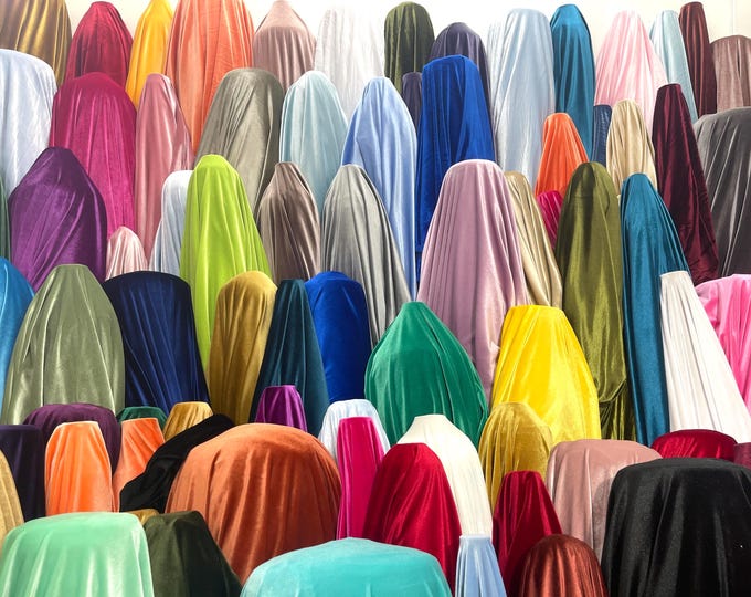 Stretch Velvet Fabric for Sewing Apparel Costumes Craft, 58" Wide 90% Polyester 10 percent Spandex Sold By The Yard.