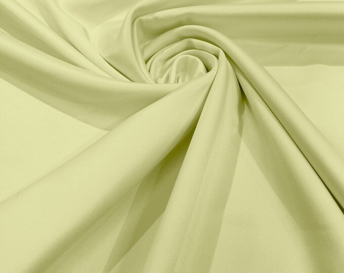 Light Yellow - Matte L'Amour Satin (Peau de Soie) Duchess Fabric Bridesmaid Dress 58"-60" Wide/Costume/wedding.