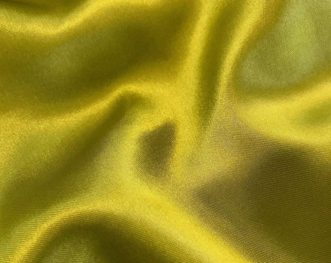 Avocado Green  Light Weight Charmeuse Satin Fabric for Wedding Dress 60" inches wide sold by The Yard.