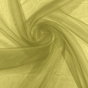 Avocado Green 58/60&quot; Wide 100% Polyester Soft Light Weight, Sheer, See Through Crystal Organza Fabric/Cosplay Costumes, Skirts.