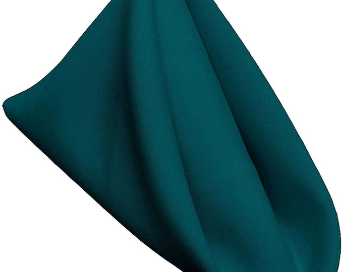 18 x 18 Inches Polyester Poplin Decorative Table Napkins, Party Supply - Pack of 12 - Teal Green