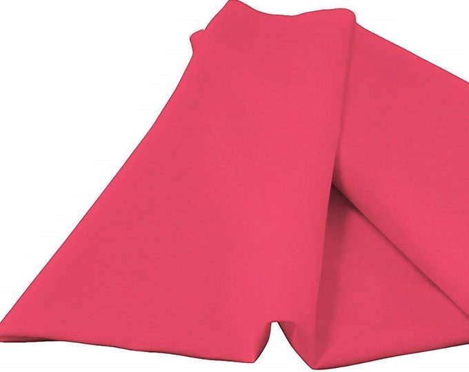 Fuchsia 60" Wide 100% Polyester Spun Poplin Fabric Sold By The Yard.