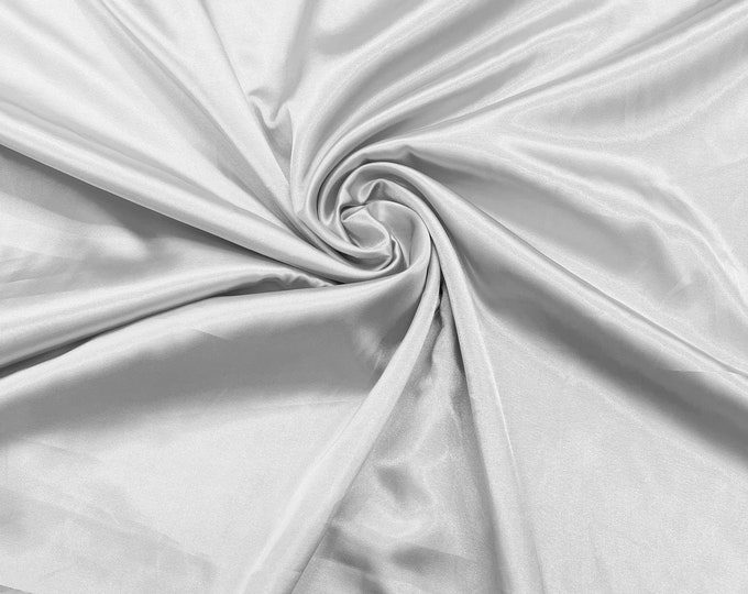 White Light Weight Silky Stretch Charmeuse Satin Fabric/60" Wide/Cosplay.