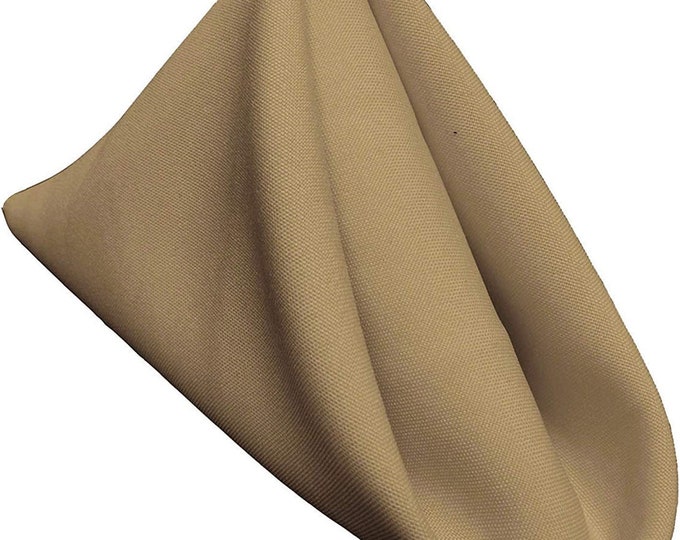 18 x 18 Inches Polyester Poplin Decorative Table Napkins, Party Supply - Pack of 12 - Taupe