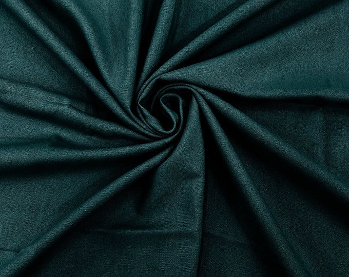 Teal Medium Weight Natural Linen Fabric/50 " Wide/Clothing