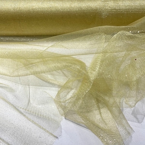 Light Gold sparkle tulle glitter fabric shimmer/ tulle glitter for dresses/ mesh glitter fabric/ costume fabric/ wholesale