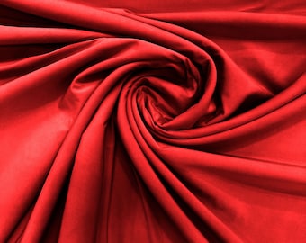 Red 58" Wide ITY Fabric Polyester Knit Jersey 2 Way  Stretch Spandex Sold By The Yard.